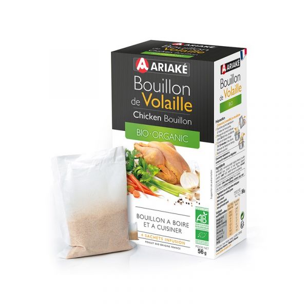 Organic poultry broth, 4 packets of 14 g (for 4 x 33 cl of broth)**