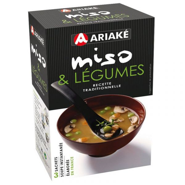 Vegetable miso soup, 3 packets of 12 g (for 3 x 200 ml of soup)