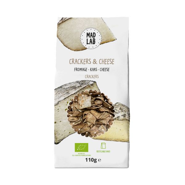 Organic cheese crackers, 110 g