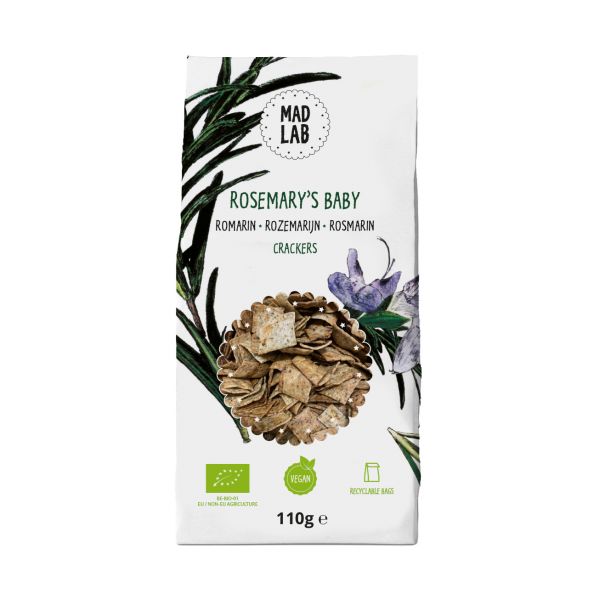 Organic vegan rosemary crackers, 110 g