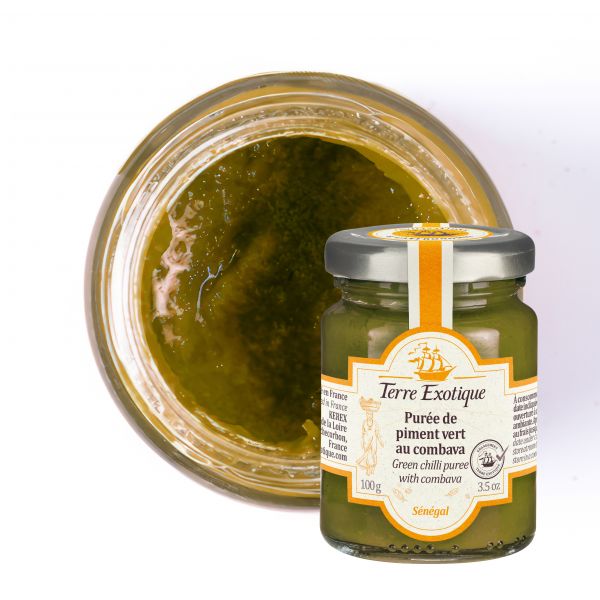 Green chili pepper puree with combava