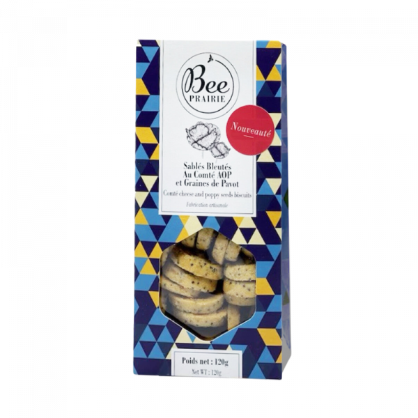 Blue shortbread with Comté AOP and poppy seeds, 100 g